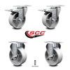 Service Caster 4 Inch Semi Steel Swivel Top Plate Caster Lock Brakes 2 Rigid SCC, 2PK SCC-TTL20S414-SSS-2-R-2